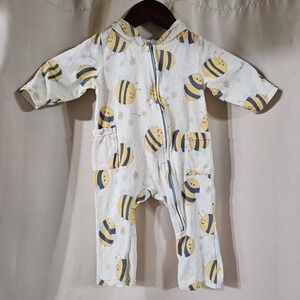 Uv Skinz UPF 50+ Sunwear Onepiece Romper Baby Boys Size 6-12m Hooded Full Zip